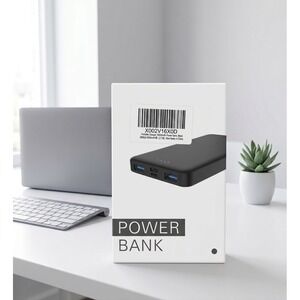 2 Pack Portable Charger 10000mAh Power Bank Black Model HX60S9 Dual USB Output